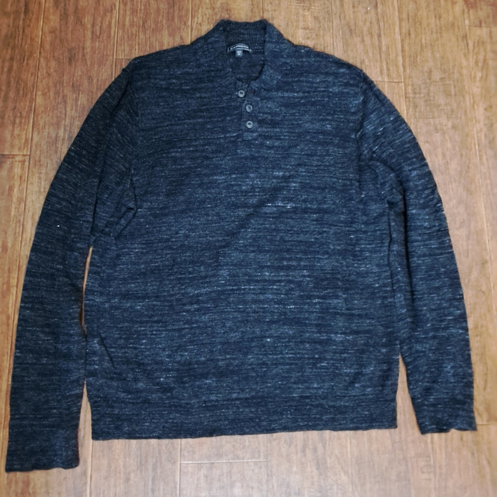 Express Charcoal Button-Up Sweater